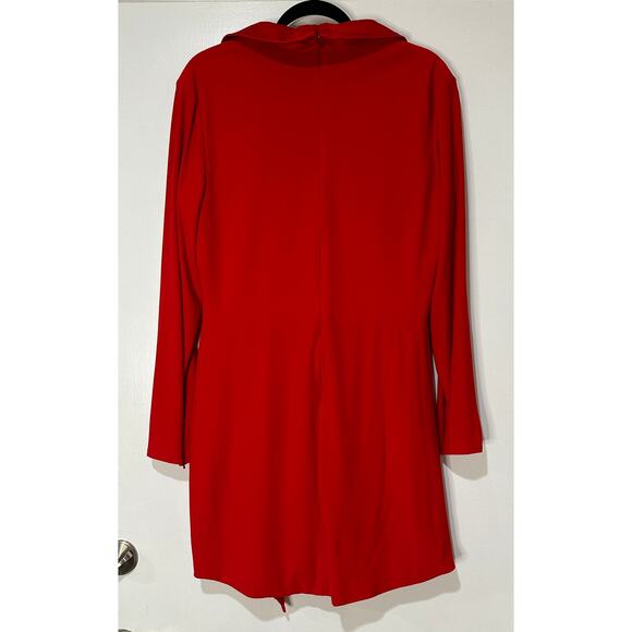 Ieena for Mac Duggal Long Sleeve Blazer Formal Dress Red #27362 Size 12 NWT - Picture 11 of 16